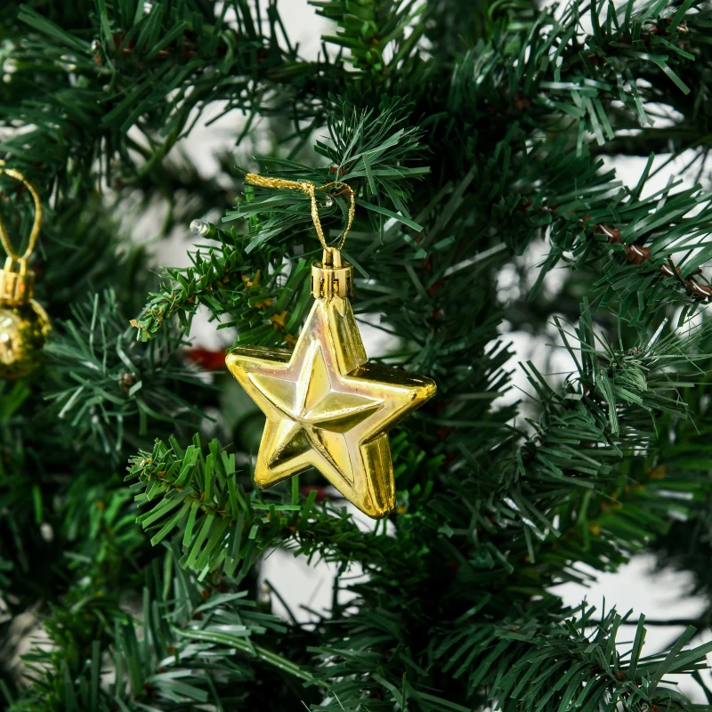 HOMCOM Albero di Natale Artificiale 745 Rami 200 Luci LED Decorato PVC Verde Altezza 180cm