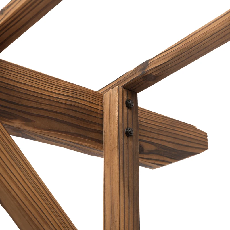 Outsunny Arche de Jardin Arche à rosiers Style Exotique dim. 140L x 65l x 200H cm Bois de Sapin