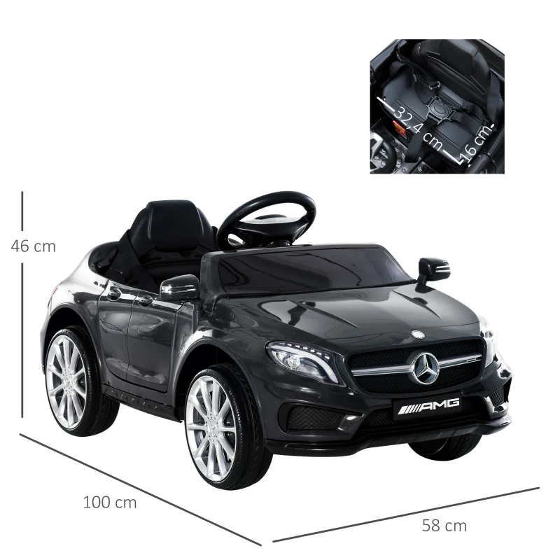 HOMCOM Voiture électrique enfants sous licence Mercedes Benz GLA AMG avec télécommande MP3 USB lumières et sons noir