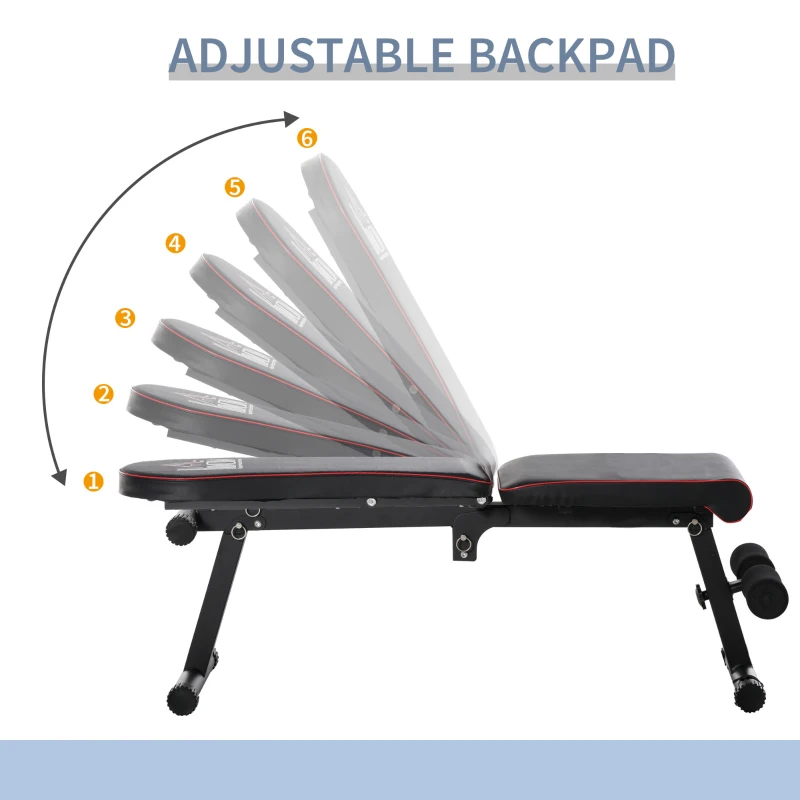 HOMCOM Multifunctional Sit Up Dumbbell Lifting Weight Bench Adjustable Foldable Exercise for Home, Office and Gym, Black