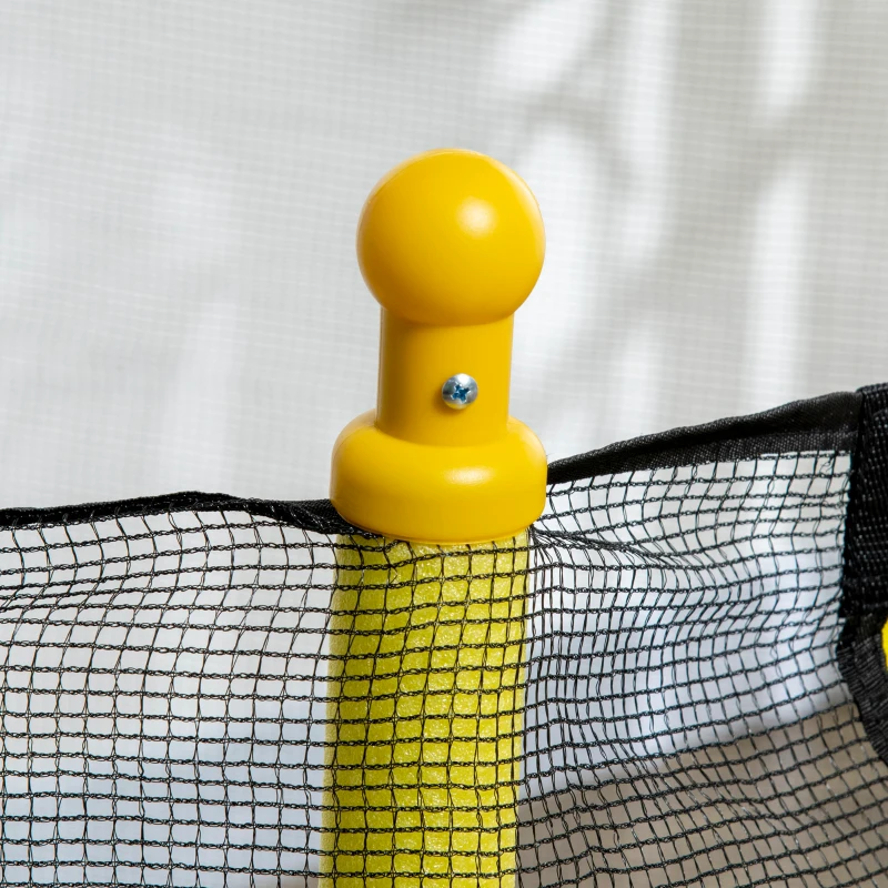 ZONEKIZ Trampoline rond enfant avec filet de protection capacité 50 kg pour adultes et enfants diamètre 140 cm jaune et noir