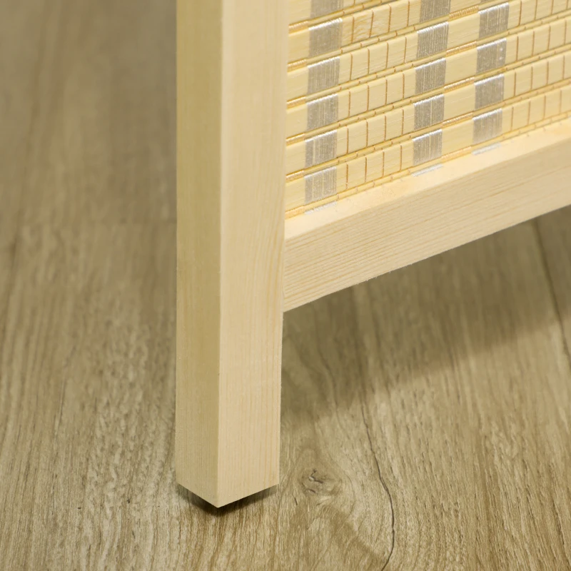 HOMCOM Paravent en bois séparateur de pièce closion de séparation pliable 4 panneaux 180 x 180 cm naturel