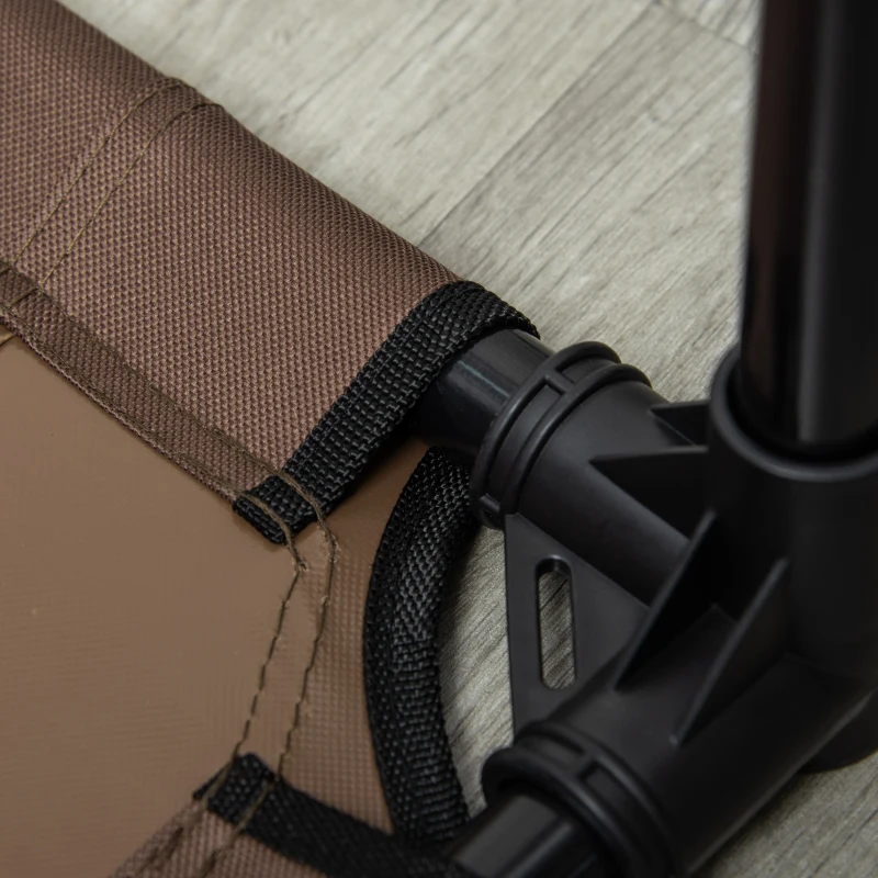 PawHut Cama Elevada para Mascotas con Toldo Extraíble Tela Transpirable para Interior y Exterior 92x76x90 cm Marrón