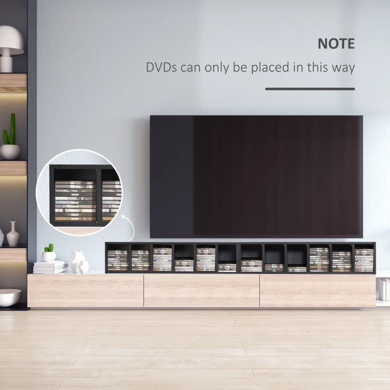 HOMCOM 204 CD Media Display Shelf Unit Set of 2 Blu-Ray Tower Rack w/ Adjustable Shelves Bookcase Storage Organiser, Black