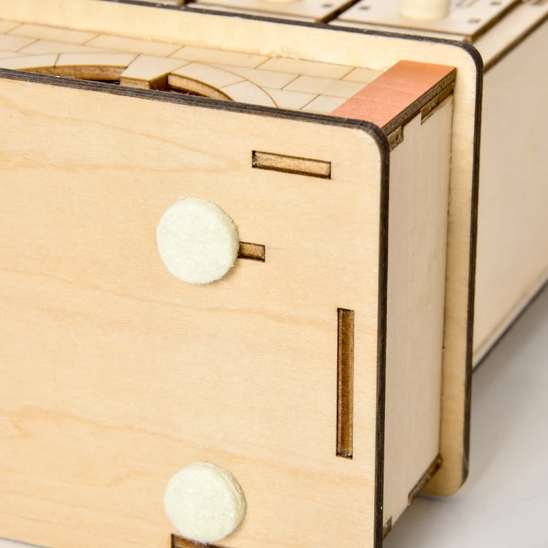 HOMCOM Calendario dell'Avvento in Legno con 24 Cassetti da Riempire, Decorazione con Villaggio di Natale e Luci, 44x10x37cm