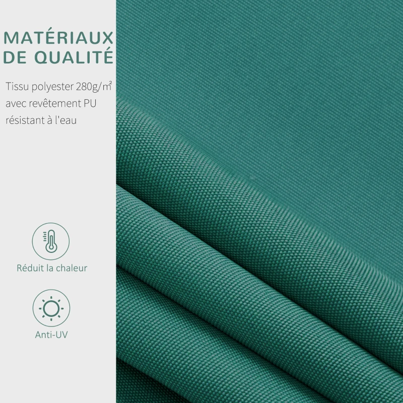 Outsunny Store banne Manuel rétractable alu. Angle Réglable Polyester imperméabilisé Haute densité 3,5L x 2,5l m vert