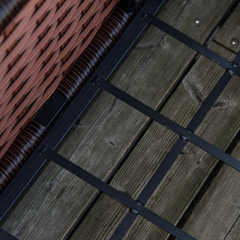 Outsunny Fioriera Rialzata in Rattan sintetico con 4 Ruote Bloccabili, 94.5x31x36cm Grigio