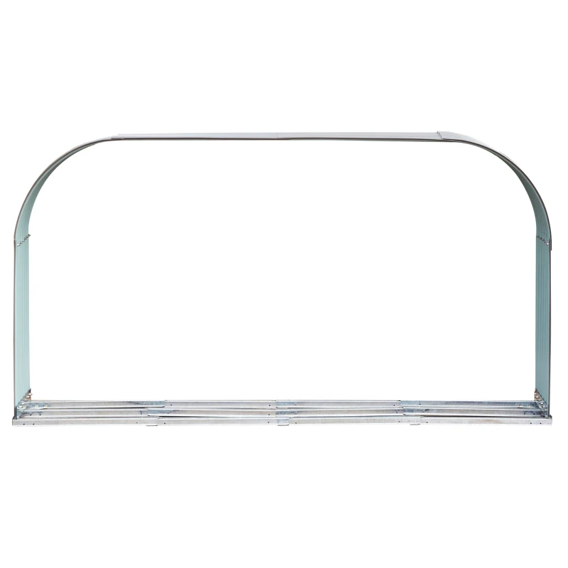 HOMCOM Stockage de bûches abri à bûches extérieur 212L x 40l x 111H cm surface sol 0,85 m² toit voûté acier galvanisé gris