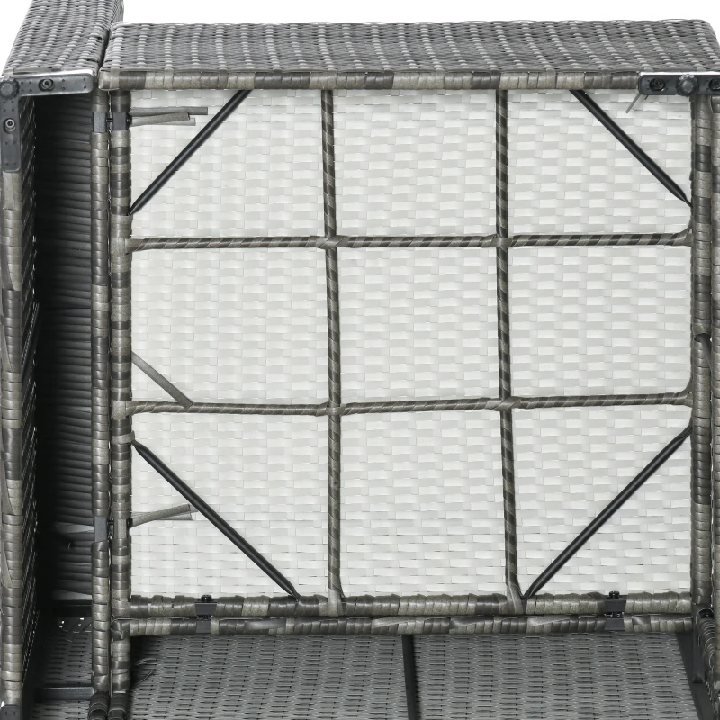 Outsunny Ensemble salon de jardin 7 pièces modulables table basse plateau verre trempé coussins déhoussables inclus gris