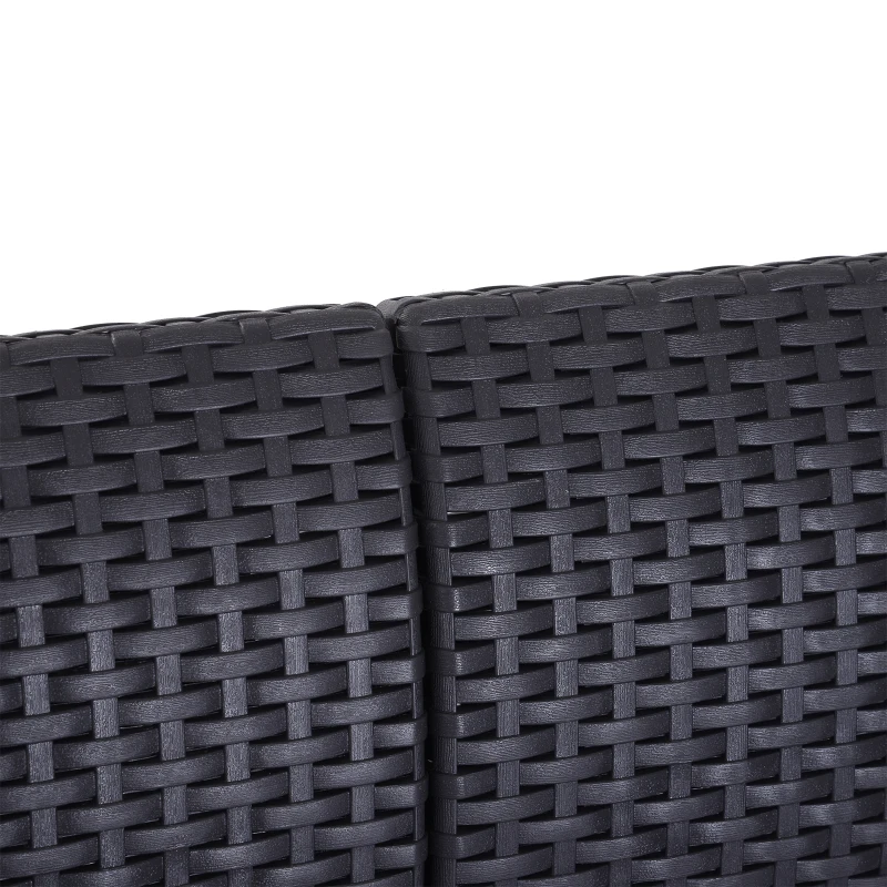 Outsunny Salon de Jardin 4 pers. 4 pièces Style Contemporain Coussins Grand Confort Inclus Polyester Gris Clair résine tressée Noir