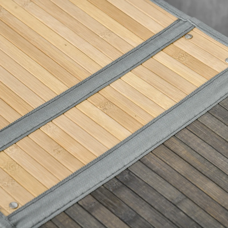 HOMCOM Cesto para Ropa Sucia de Bambú Capacidad de 100L Cesta para la Colada con 2 Compartimentos 62,5x37x60,5 cm Gris
