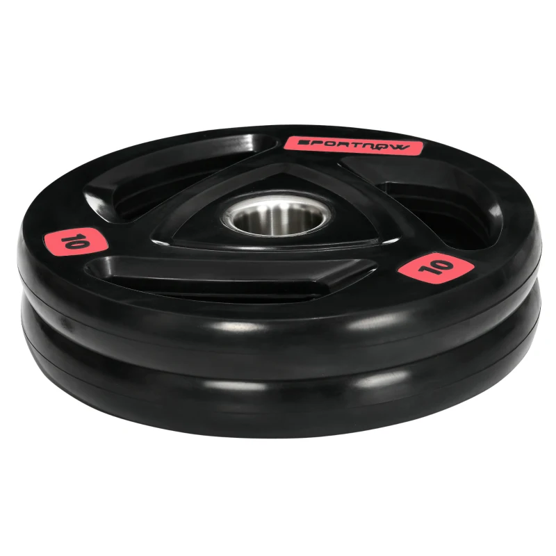 SPORTNOW Juego de 2 Discos de Pesas sin Barra de 10 kg con Orificio de 5 cm para Entrenamiento de Fuerza Ø32x4,5cm Negro