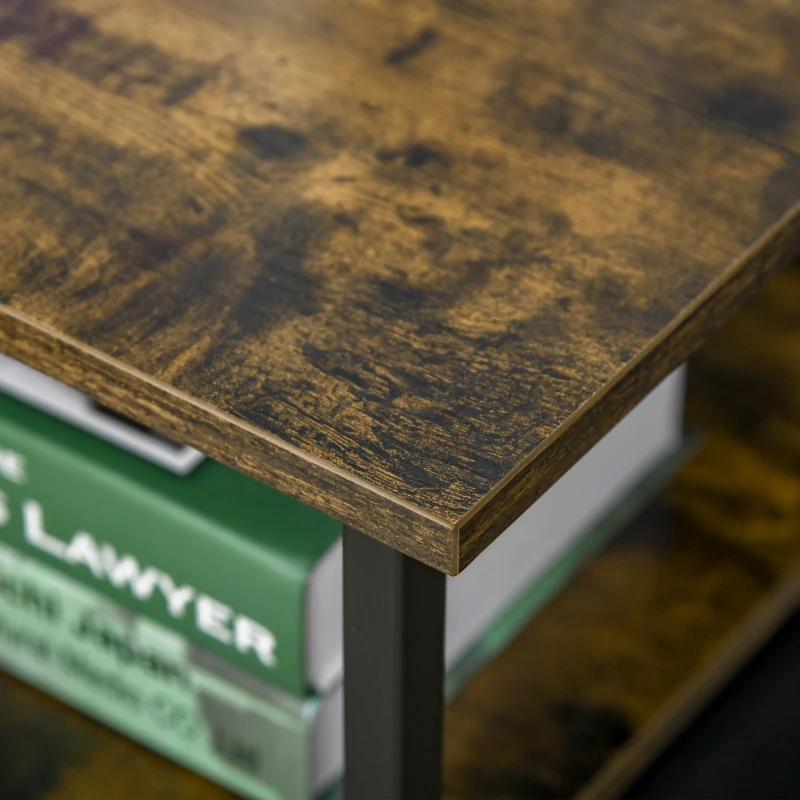 HOMCOM Comodino con Cassetto in Tessuto, Stile Industriale, 40x40x46.9cm - Marrone Rustico