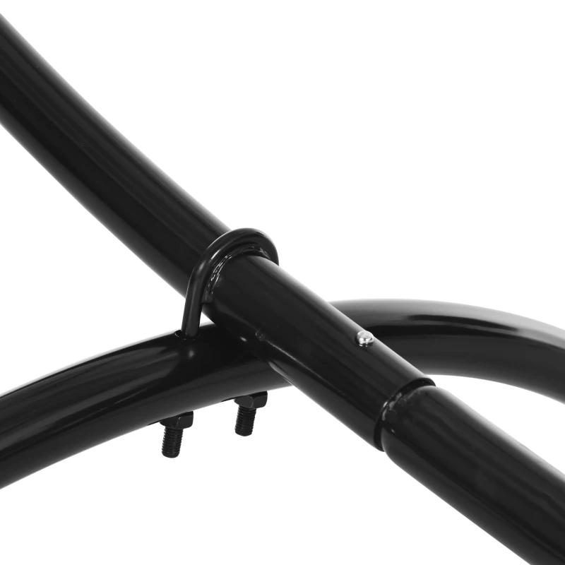 Outsunny Struttura per Amaca Universale da Esterno in Metallo, 300x90x100cm, Nero