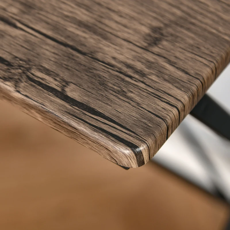 HOMCOM Computer Desk with Shelves, Wood Grain Writing Desk with 2-Tier Storage Shelves Home Office Desk Study Table Work Desk Corner Desk, Brown