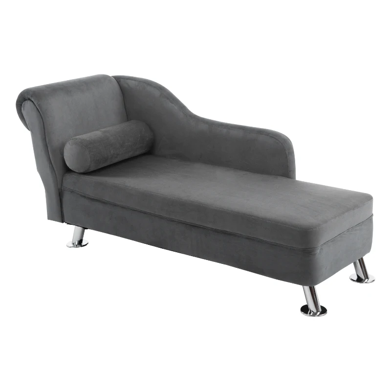 HOMCOM Sillón Relax con Cojín Almohada de Esponja Tapizado en Felpa 160x56x75cm