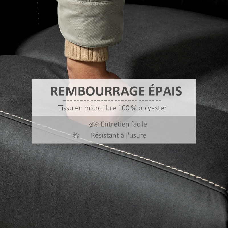 HOMCOM Fauteuil de relaxation électrique inclinable moderne avec repose-pieds et 2 poches latérales - noir