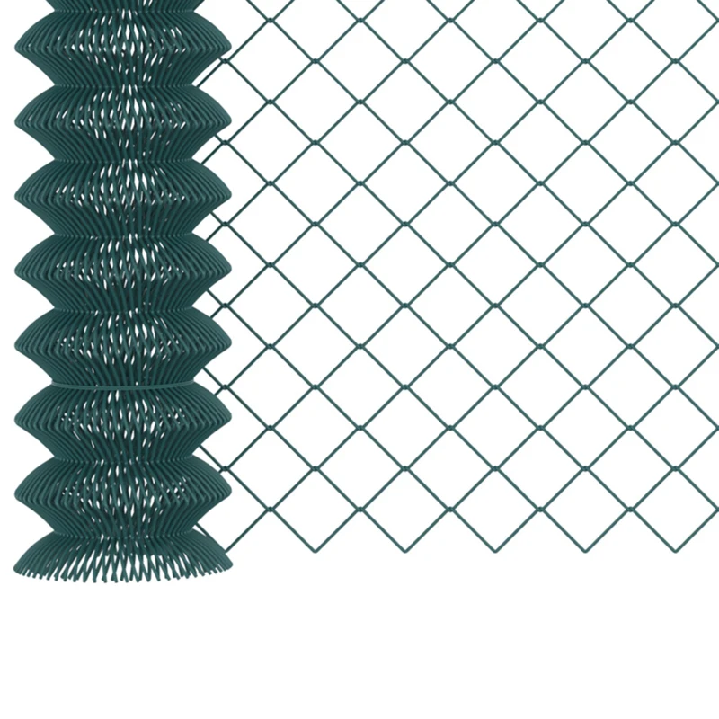 Outsunny Rete di Recinzione in Acciaio e PVC per Spazi Esterni, Rotolo da 25m e Altezza 1.7m, Verde