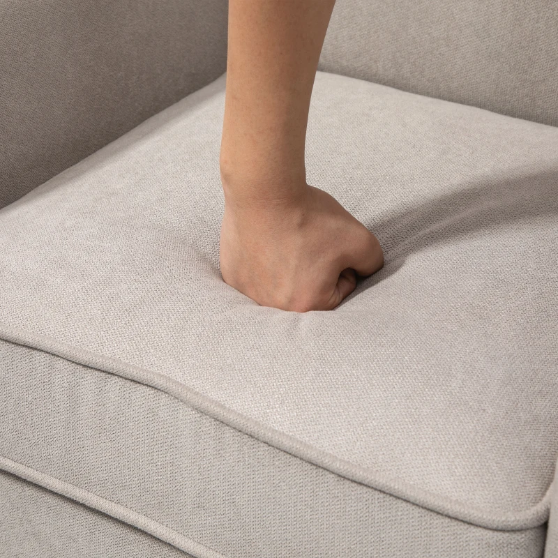 HOMCOM Poltrona d'Arredo in Stile Nordico con Braccioli, in Legno e Poliestere, 79x78x87 cm, Grigio e Marrone