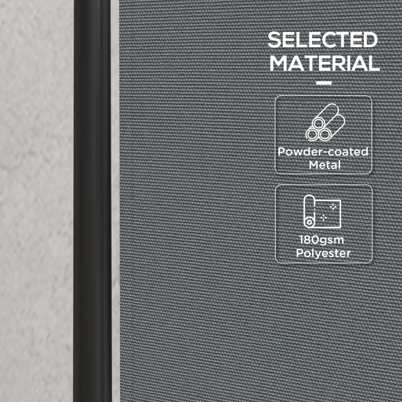 Outsunny 4 Panel Folding Garden Divider, 1.7m Privacy Screen with Wide Feet, Portable Freestanding Privacy Panel for Deck, Pool, Hot Tub, Dark Grey