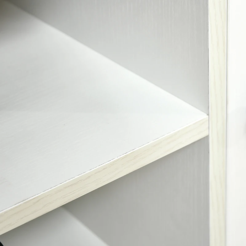 HOMCOM Meuble banc TV rangement avec 2 portes et 2 niches 140 x 39,5 x 50 cm - passe-câbles - en MDF - blanc