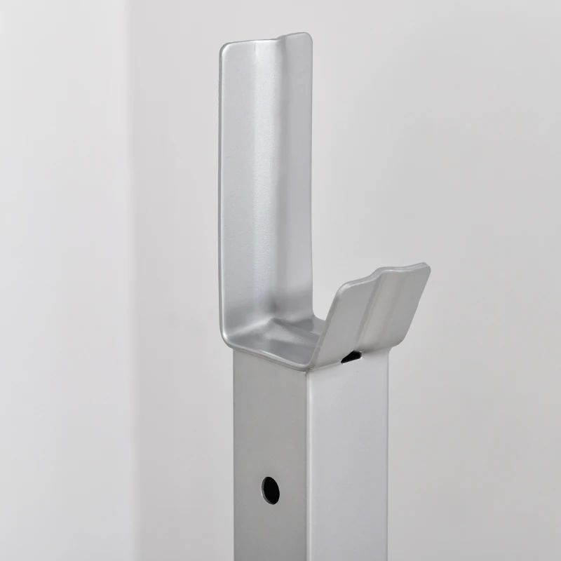 HOMCOM Set 2 Rack Porta Bilanciere in Acciaio, 2 Ganci con Altezza Regolabile, Capacità 150kg, 55x57x105-170cm, Nero