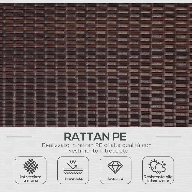 Outsunny Sdraio Lettino da Giardino Ergonomica con Cuscino Rimovibile Pieghevole Rattan 196x61x53cm Bianco