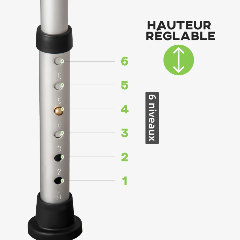 HOMCOM Tabouret de douche pour personnes âgées et handicapées hauteur réglable patins antidérapants support de pomme de douche