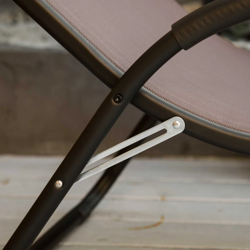 Outsunny Outdoor Folding Sun Lounger, Chaise Lounge Chair, Reclining Garden for Beach, Poolside and Patio, Dark Brown