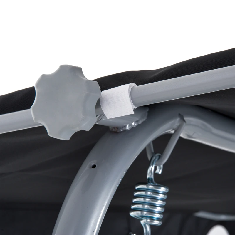 Outsunny Balancelle de Jardin 3 Places Grand Confort Toit imperméabilisé Inclinaison réglable Assise et Dossier Ergonomique Acier textilène Noir