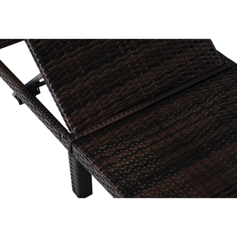 Outsunny Rattan Sun Lounger, 5-Level Adjustable Garden Lounger Recliner with Cushion and Headrest, Outdoor Reclining Sunbed, Steel Frame Garden Chair for Patio, Beach, Terrace, Cream White