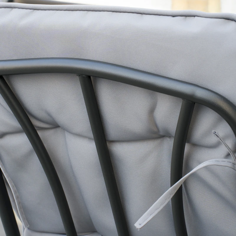 Outsunny Seven-Piece Garden Dining Set with Cushions - Grey