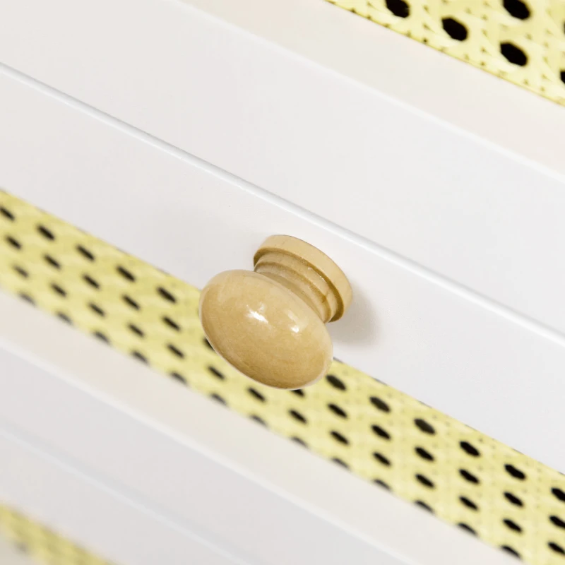 HOMCOM Aparador para Cocina Salón Buffet con 3 Cajones y Armario de 2 Puertas de Rejilla 140x45x80 cm Natural