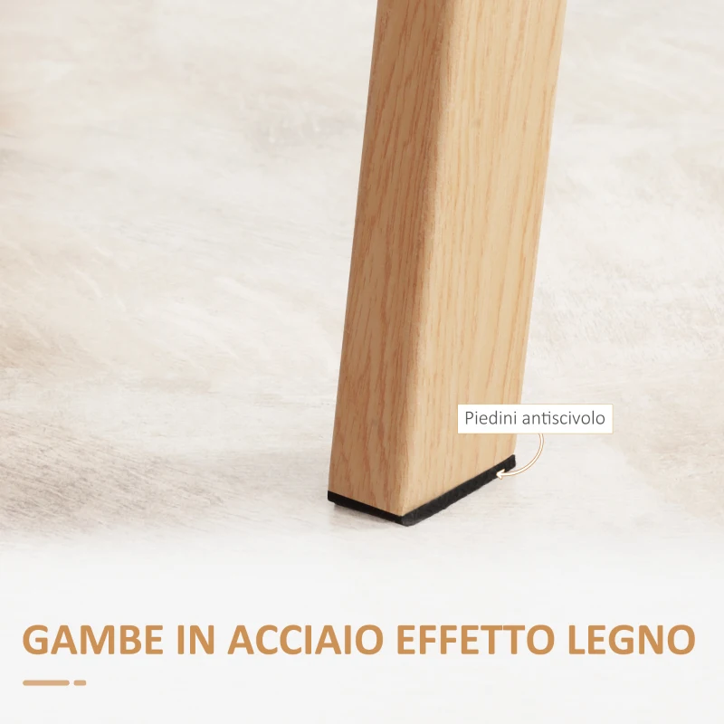 HOMCOM Tavolo da Pranzo Rettangolare per 6 Persone max, in Acciaio con Piano in Vetro Temperato, 150x75x76 cm