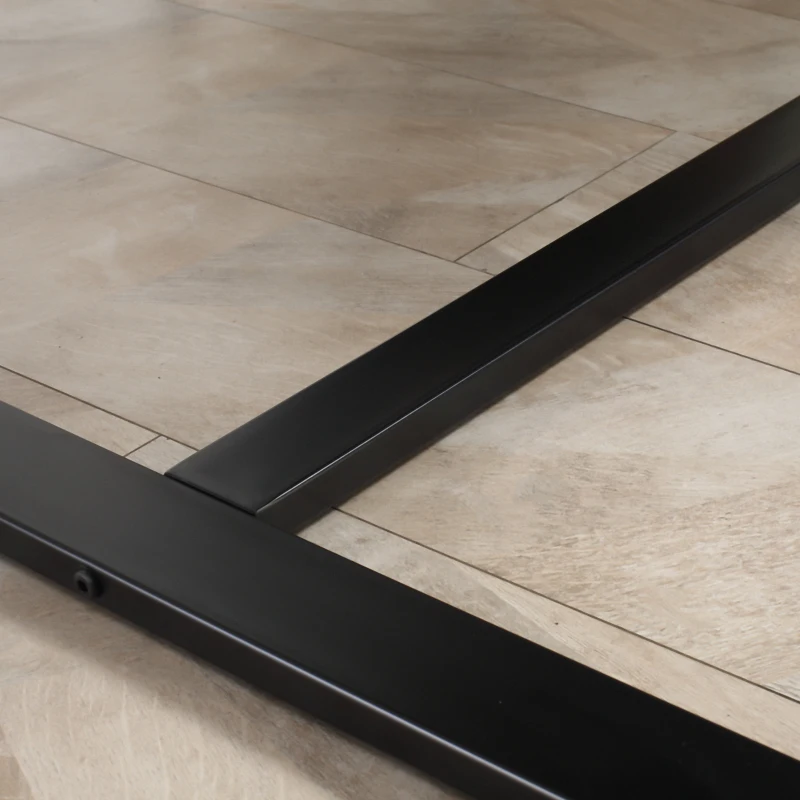 HOMCOM Table à manger ractangulaire pour 8 personnes plateau aspect bois et pied métal noir, 180L x 90l x 75H cm