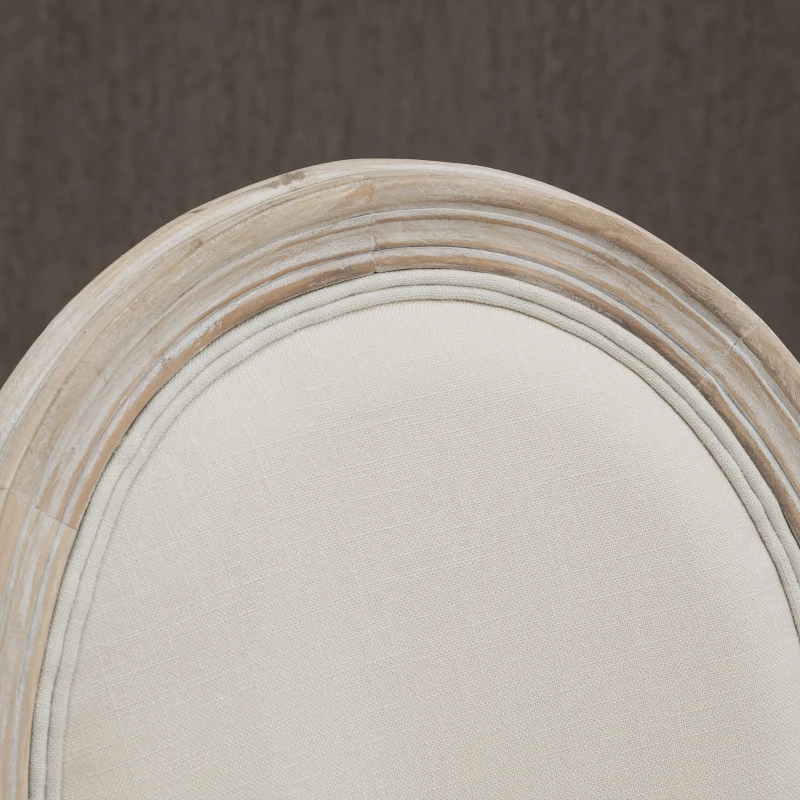 HOMCOM Lot de 4 chaises de Salle à Manger - Chaise de Salon médaillon Style Louis XVI - Bois Massif sculpté, patiné