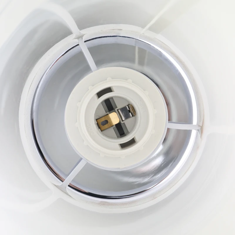 HOMCOM Lampe de table tactile dim. Ø 10,8 x 30H cm piètement métal chromé abat-jour coton polyester blanc