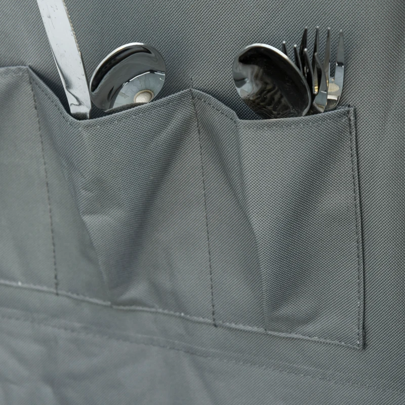 Outsunny Mobile Cucina da Campeggio con 2 Mensole e Sacca di Trasporto, in Alluminio e Tessuto Oxford 60x49x70cm Grigio