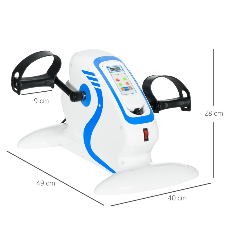 SPORTNOW Mini vélo d'appartement pédales statiques pédalier d'appartement avec 12 vitesses réglables télécommande et écran LCD