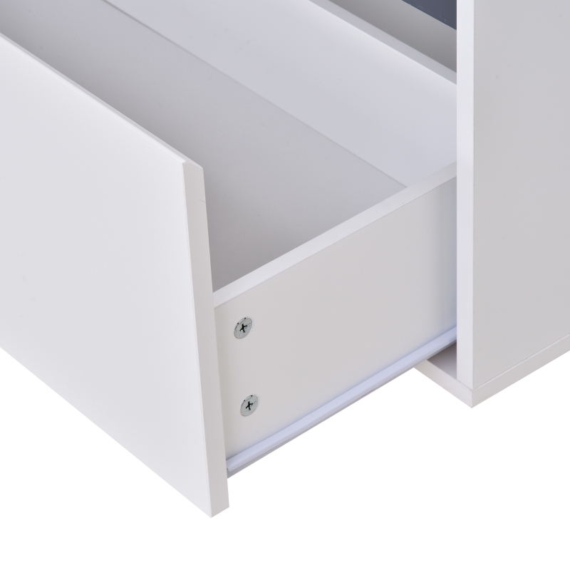 HOMCOM MDF 2-Drawer Under Sink Bathroom Cabinet White