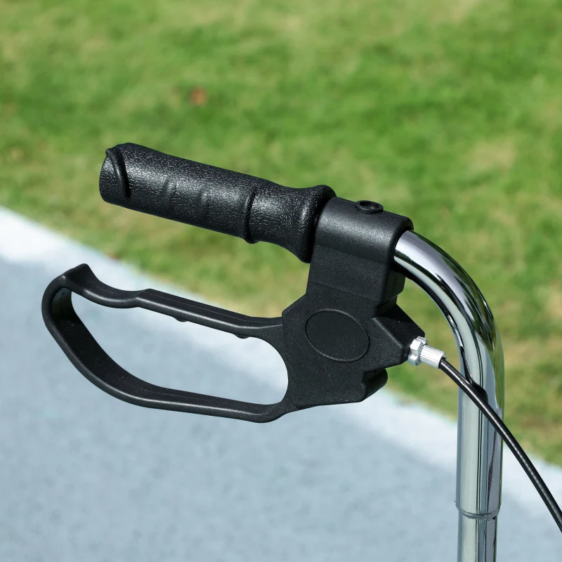 HOMCOM Deambulatore per Anziani e Disabili ad Altezza Regolabile con Cestino e Vassoio, 60x62x84-100.5 cm, Nero