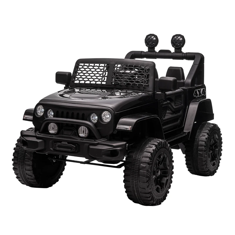 HOMCOM Voiture électrique 4x4 pour enfants 12V avec télécommande phares et klaxon - 3-6 ans - noir(m-10)
