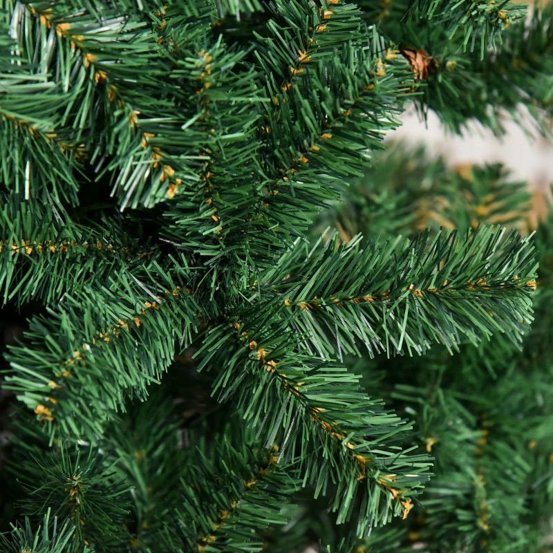 HOMCOM 180cm Albero di Natale Artificiale con 624 Rami in PVC Ignifughi, Albero di Natale Realistico con Decorazioni e Rami Folti, Verde