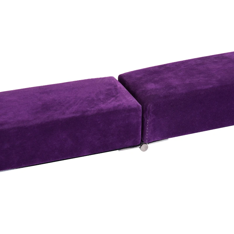 HOMCOM Poutre de gymnastique pliable poutre d'équilibre antidérapante 2,4 m revêtement daim violet