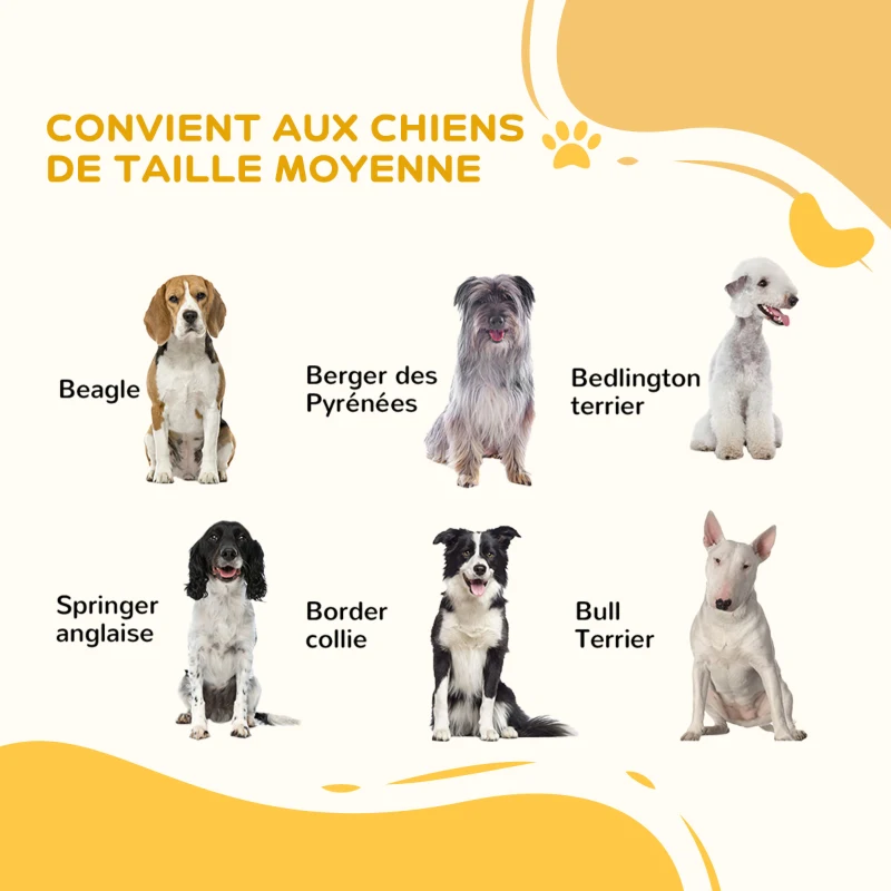 PawHut Barrière pour chien en acier à 3 panneaux pliante double verrouillage et porte intégrée pour porte et escalier blanc