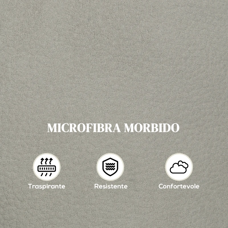 HOMCOM Poltrona Reclinabile 140° con Poggiapiedi, in Microfibra, Schiuma e Metallo, 84x91x102 cm, Grigio