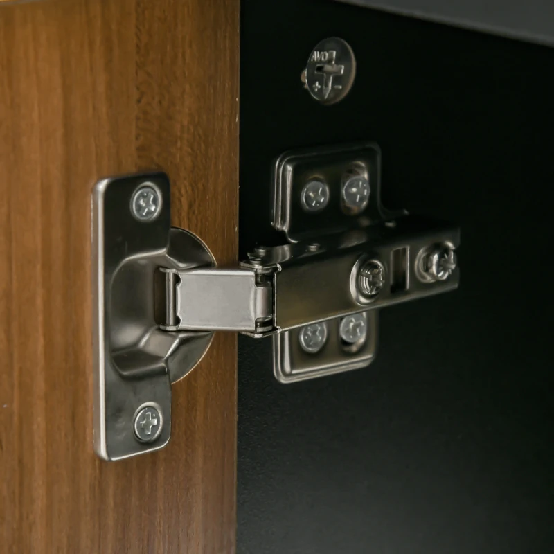 HOMCOM Mobile TV Moderno con 2 Ripiani, Fori Passacavi e 2 Armadietti in MDF 105x40x55cm - Nero e Marrone