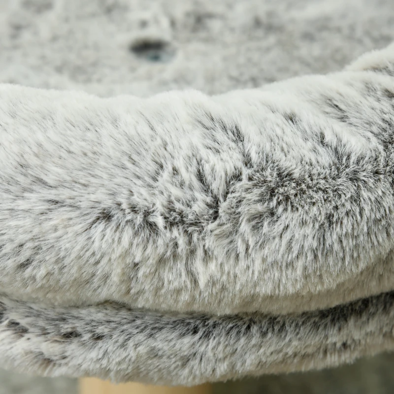 PawHut Abre à chat avec griffoir 1 niche supérieure avec coussin lavable 1 niche ronde peluche hauteur 60 cm gris