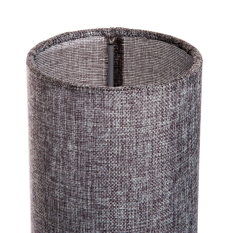 HOMCOM Lampe lampadaire colonne sur pied abat-jour lin circulaire double lumière tamisée 40 W dim. Ø 15 x 120H cm gris chiné