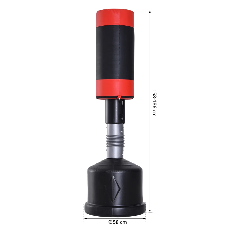 HOMCOM Sac de Frappe Boxe Autoportant Punching Ball Hauteur Réglable 160-185cm